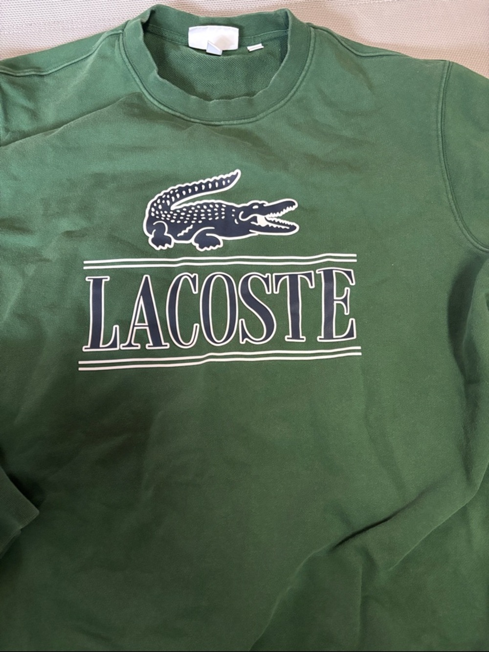 Lacoste Men's Logo Crewneck classic fit sweatshirt sz XL- Forest Green - Picture 4 of 10